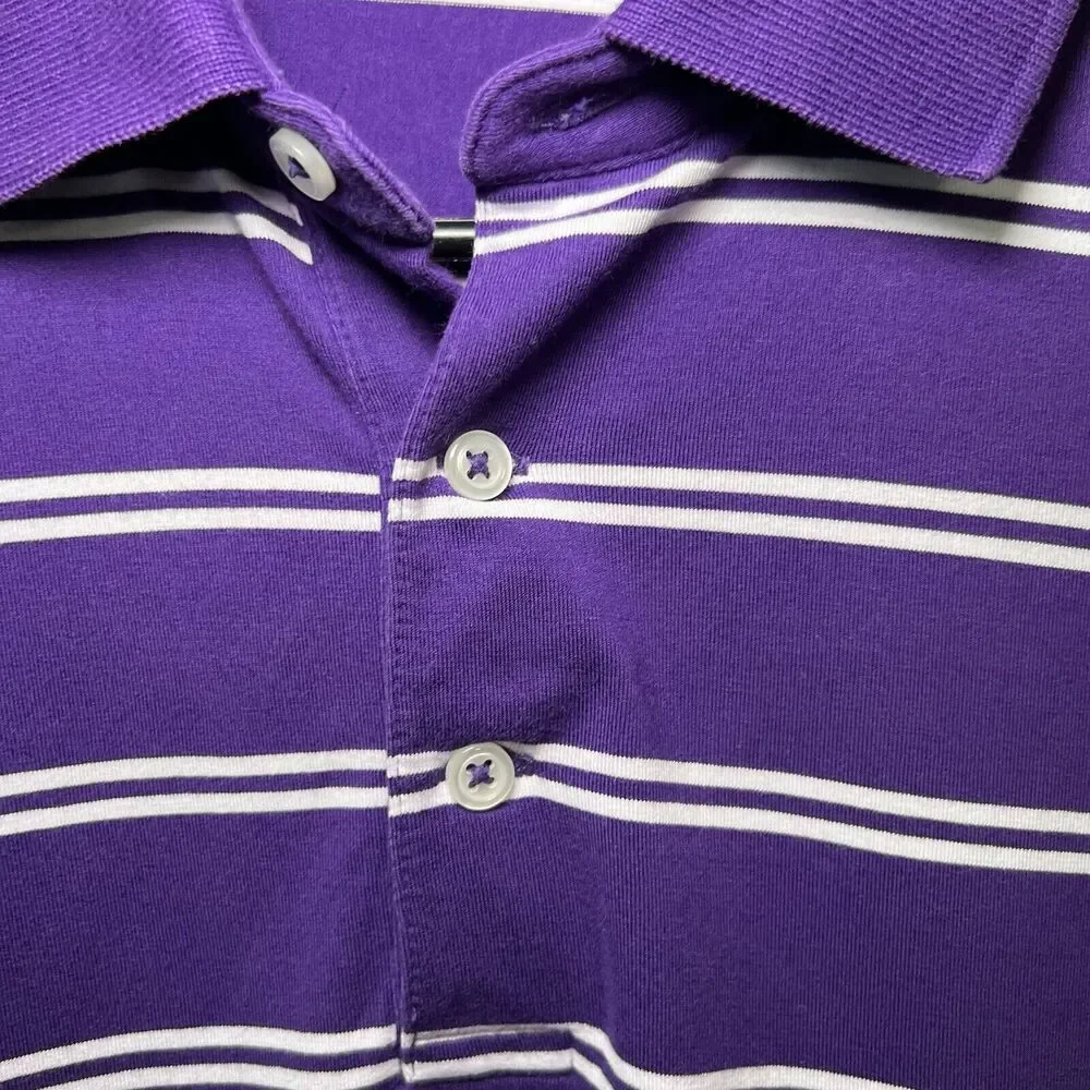 Polo Golf Ralph Lauren Polo Short Mens Size Medium Purple Striped Short Sleeve